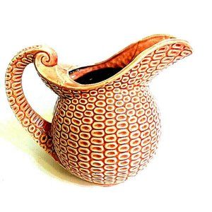 Pink Textured Round Pitcher Vintage JAPAN - Excellent Condition